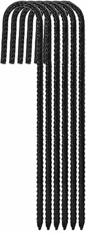 6pcs/Set Galvanized Ground Stakes Anchors Stainless Steel Garden Stakes J Hook Designs for Tents Trampolines