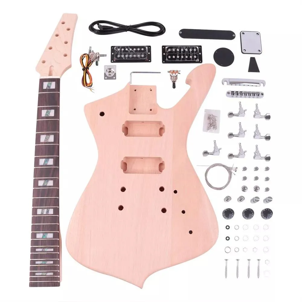 7-String DIY Iceman-Style Electric Guitar Kit - Mahogany Body