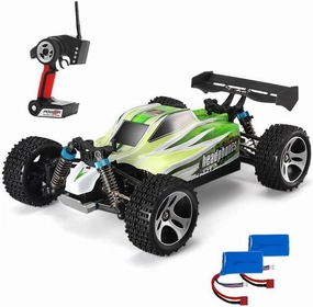 70km/h RC Racing Car, 2.4Ghz High Speed Remote Control Car, 1:18 4WD Toy Cars Buggy for Boys & Girls with Two Rechargeable Batteries for Car, Gift for Kids