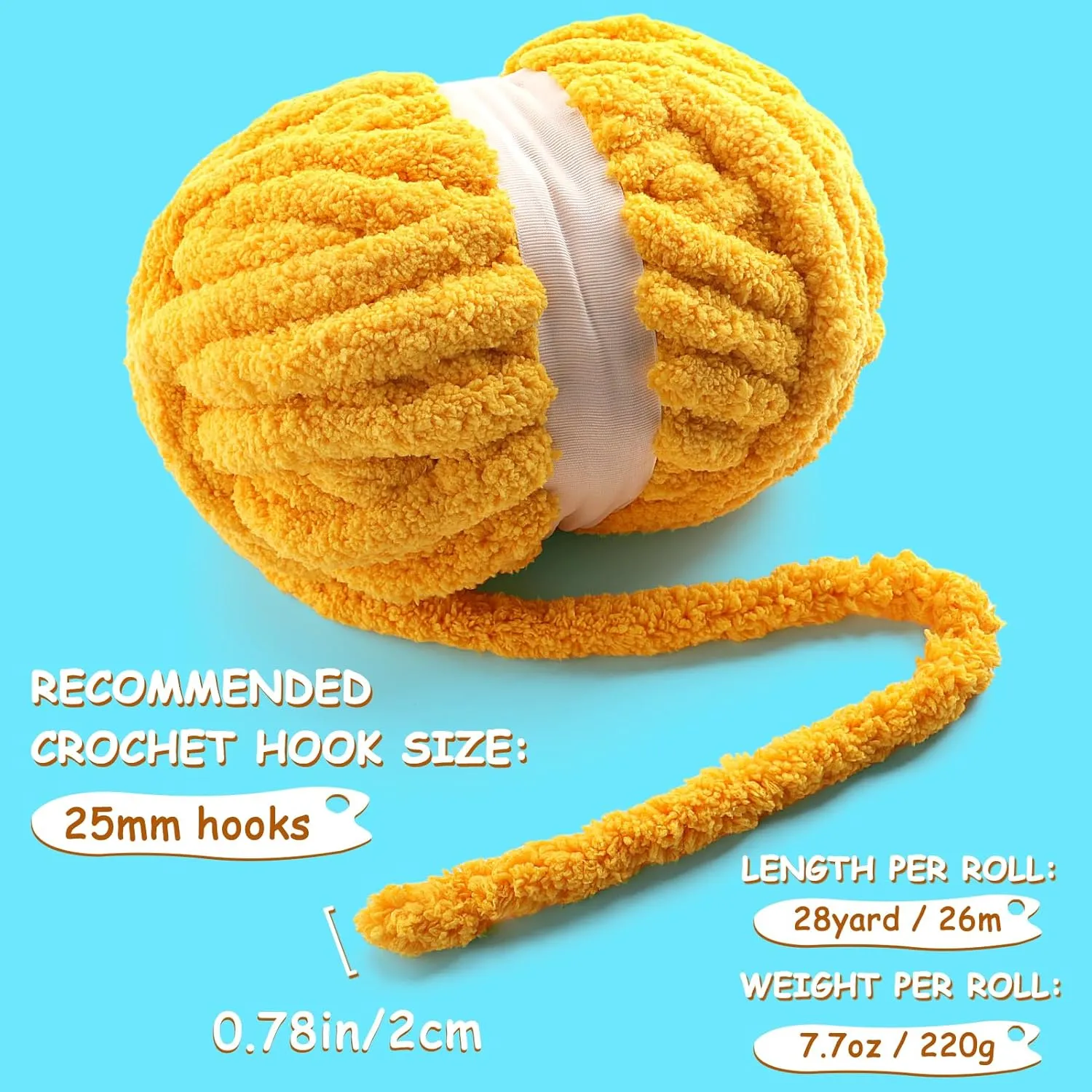 8 Pack Chunky Yarn for Hand Knitting - Chunky Chenille Yarn for Crocheting - Fluffy Yarns for Crochet - Jumbo Yarns for Hand Knitting 28.4 Yds 7.7 Oz Per Roll (8, Avocado Green-White)