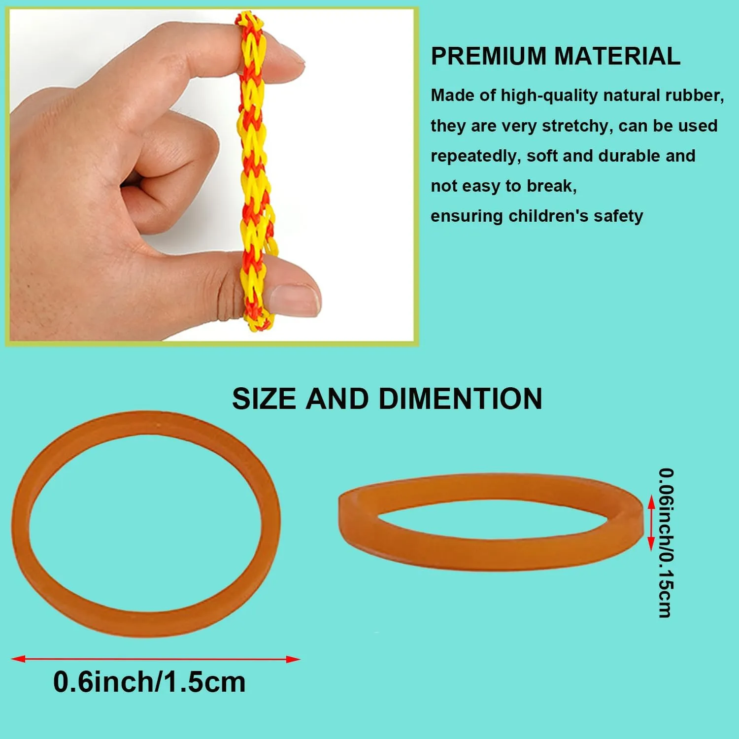 8000  Loom Rubber Bands Unique Bright Colors DIY Craft Gift Loom Bracelet Refill Kit for Boy and Girl/White