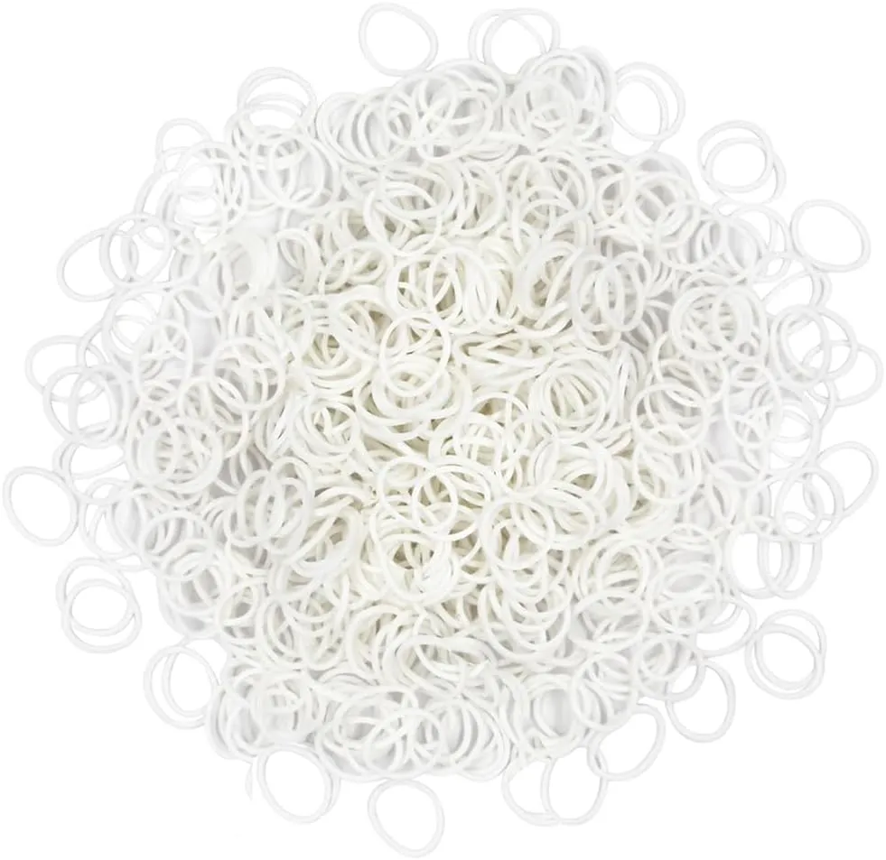 8000  Loom Rubber Bands Unique Bright Colors DIY Craft Gift Loom Bracelet Refill Kit for Boy and Girl/White