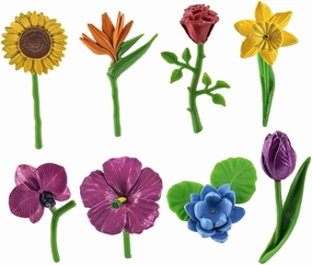 8Pcs Miniature Artificial Flower Ornaments for Dollhouse Sand Table Decoration & DIY Crafts - PVC Plants for Home & Garden Decor