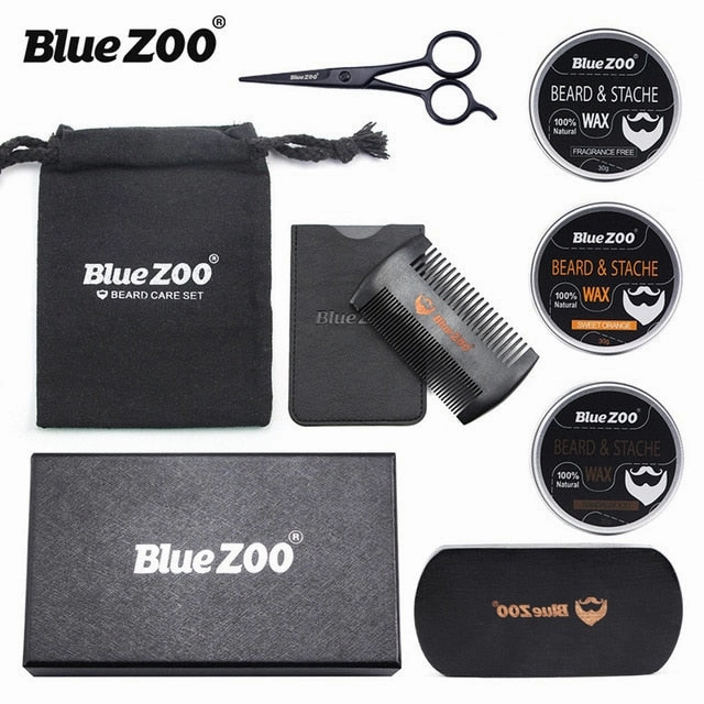 8pcs/set Men Beard Kit Barba Grooming