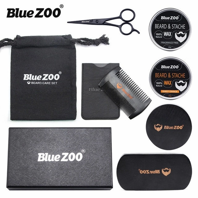 8pcs/set Men Beard Kit Barba Grooming