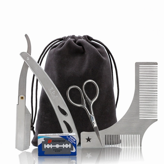 8pcs/set Men Beard Kit Barba Grooming