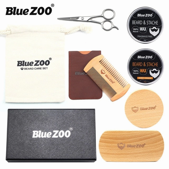 8pcs/set Men Beard Kit Barba Grooming