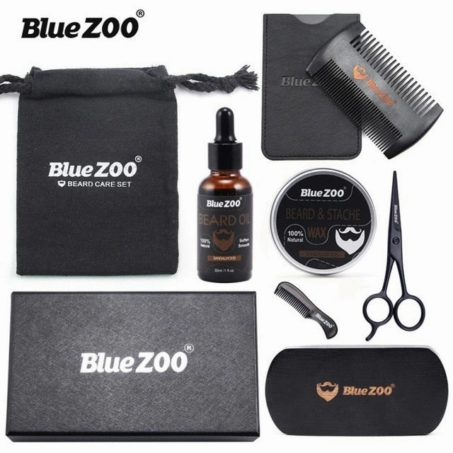 8pcs/set Men Beard Kit Barba Grooming