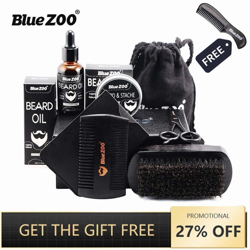 8pcs/set Men Beard Kit Barba Grooming