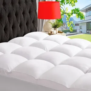 ABENE Mattress Topper Full for Back Pain Relief, Extra Thick Mattress Pad Pillowtop, Soft Mattress Protector Cover with 8"-21" Deep Pocket, Overfilled Down Alternative Filling (White, Full)