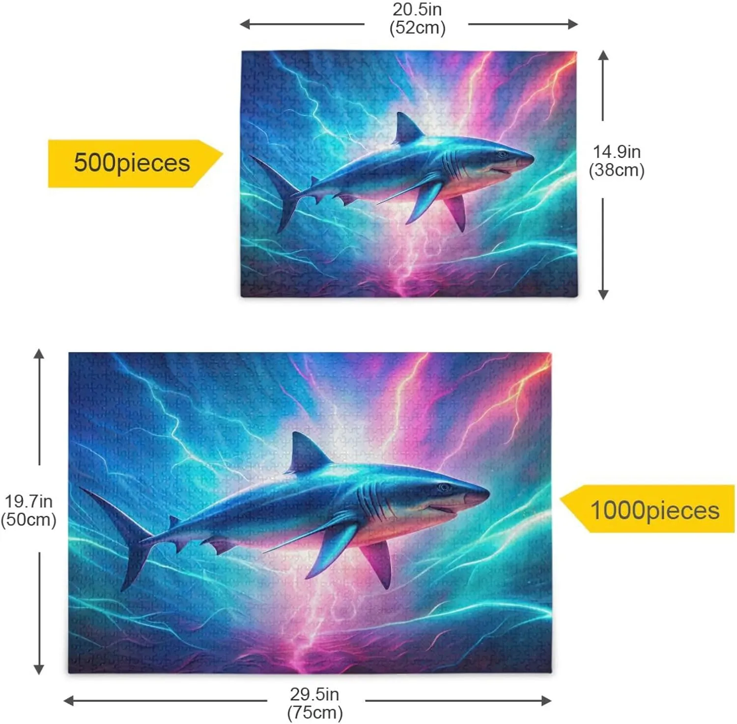 Abstruct Big Fish Jigsaw Puzzle for Adults 1000 Pieces, Impossible Hard Difficult Challenging Puzzles for Adults Jigsaw Puzzle for Party Entertainment, Family Games