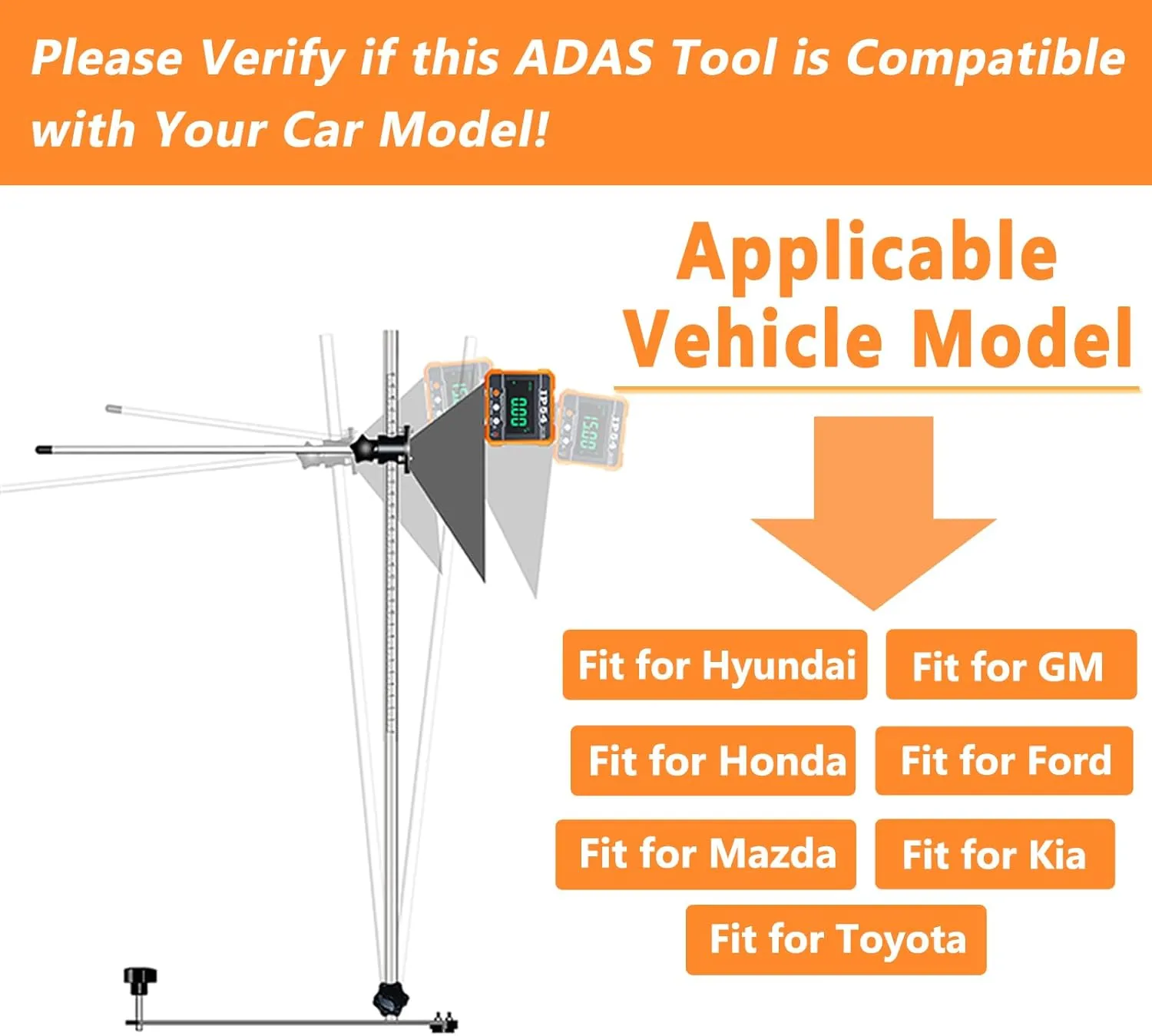 ADAS Radar Aiming Corner Reflector Target Calibration Tool Set Include Stand and Mini Digital Protractor- Compatible with Honda Toyota Mazda Kia Ford GM and Hyundai