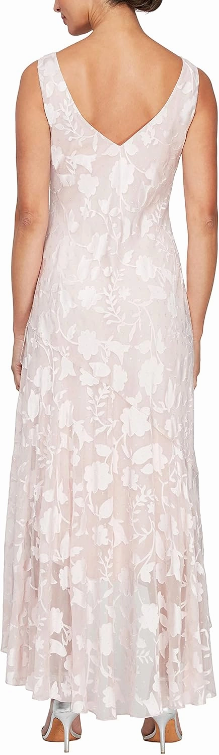 Alex Evenings Women's Sleeveless Printed Chiffon Mid-Length Dress with Jacket