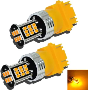 Alla Lighting Super Bright 3156 3157 LED Turn Signal Lights Bulbs, Amber Yellow 2000 Lumens T25 Wedge 3457 4157 3157 NAK 3020 30-SMD Blinker Lamps Replacement for Auto Cars Trucks