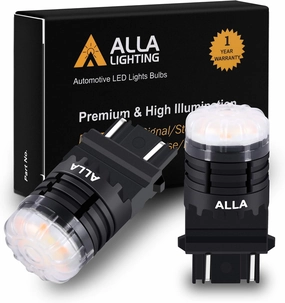 Alla Lighting 3457 3157 Switchback Bulbs LED Turn Signal Lights Super Bright 12V Dual Color 6000K White (DRL/Parking)/Amber Yellow(Blinker) 4157NA 3457NA 3157NA