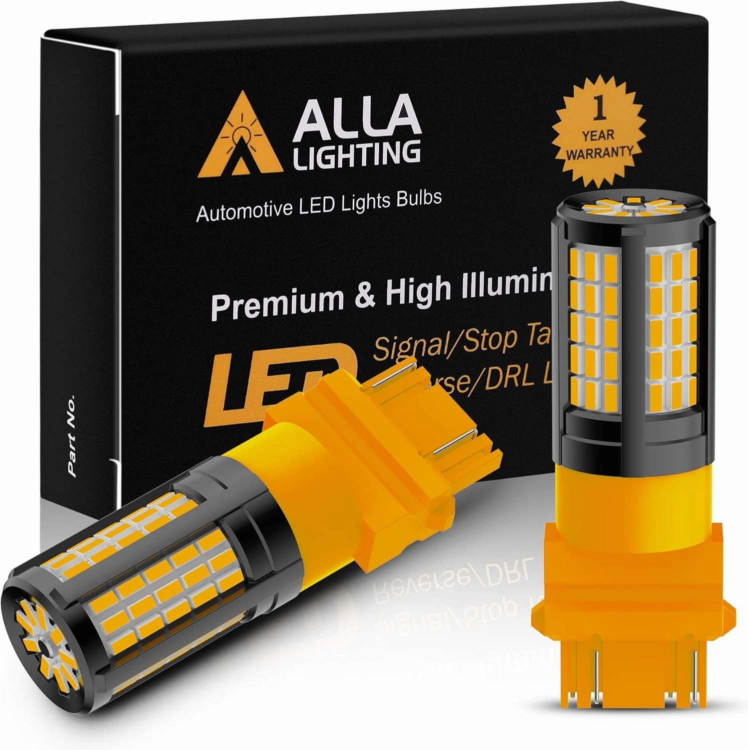 Alla Lighting 4014-84 SMD T25 3156 3157 LED Bulbs, Amber Yellow Turn Signal Lights 3157A 3457 NAK 4157 3057 3757NAK 5702NAK Super Bright Blinker Lamps Replacement