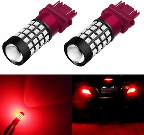 Alla Lighting Extremely Super Bright 3157 3156 3057 3056 T25 LED Bulb Pure Red High Power 2835 51-SMD LED Lights Bulbs for Replacing Turn signal Blinker Brake Stop Tail Light Lamps Replacement