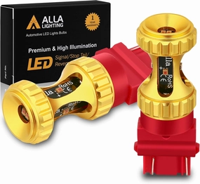 Alla Lighting T25 3156 3157 LED Red Bulbs, Super Bright 3000lms Turn Signal, Stop Brake Tail Lights 3047 3057 3457 4157 4057 3155