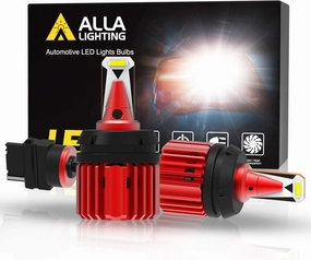 Alla Lighting Xtreme Super Bright T25 3157 3156 LED Bulbs Back-up Reverse Lights 3000 Lumens CANBUS Error Free SMD 3155 4057 4114 Replacement for RV, Cars, Trucks, SUVs, Vans, 6000K Xenon White