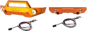 Aluminum 7075 Alloy Front Bumper & Rear Bumper With LED Lights For Traxxas 1/16 Mini Maxx 4WD RTR Brushless Monster Truck 107154-1 Upgrades - Orange