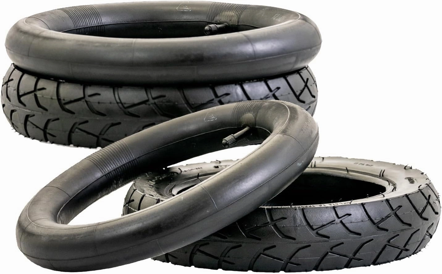 AlveyTech 12-1/2"x2-1/4" Scooter Tube and Tire Kit (Set of 2 with HD Tube) - Replacement for Razor Pocket and Sport, Chopper, Dynacraft Scooter Toys, Mini Dirt Gas Power Bikes Durable Pneumatic Tires