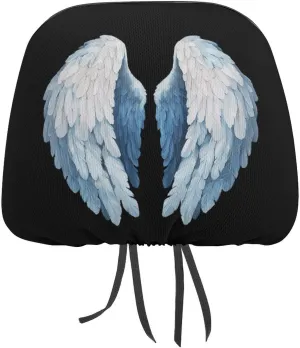 Angel Wings Car Headrest Seat Cover Accessories Headrests Covers Protector Universal Fit to All Model 2 PCS