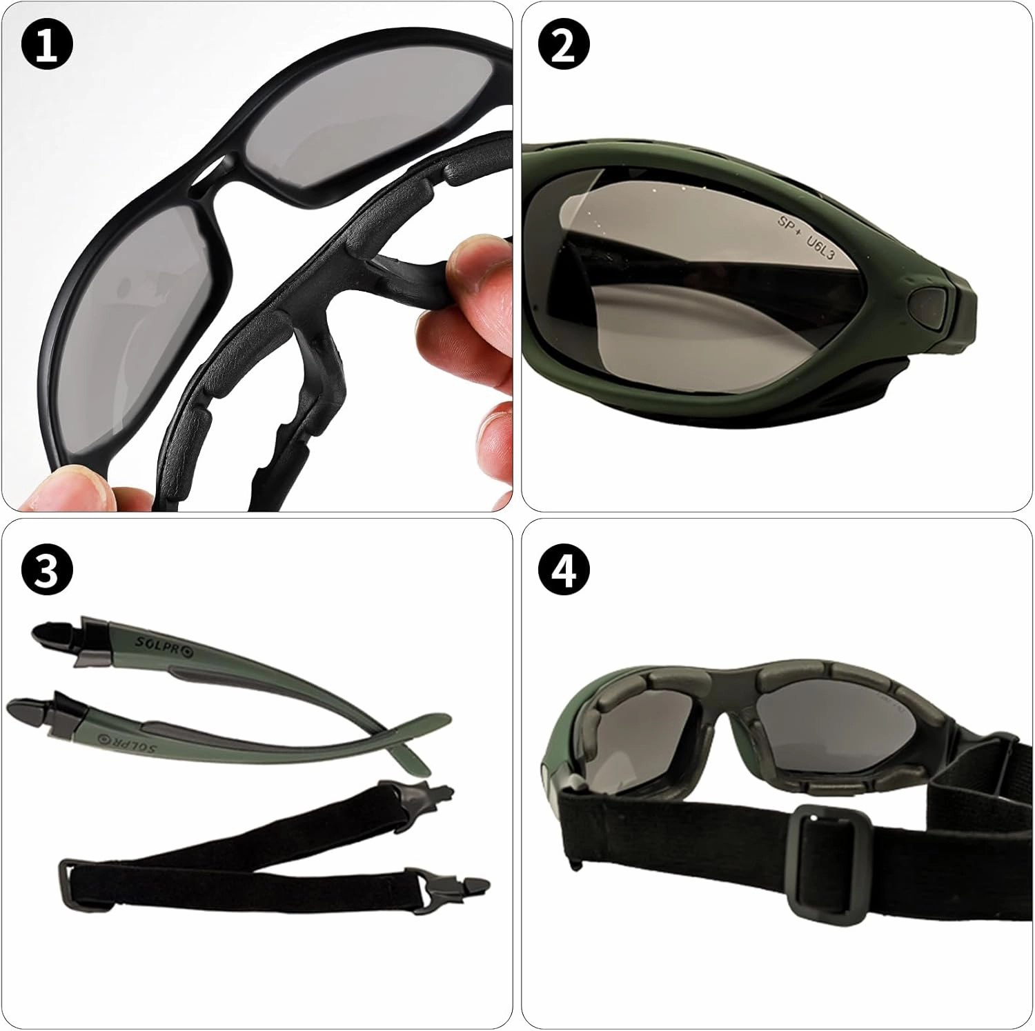 Anti-Fog Safety Motorcycle Riding Sunglasses Foam padded Goggle, Dustproof, Windproof, Hunting, Hiking, Golfing