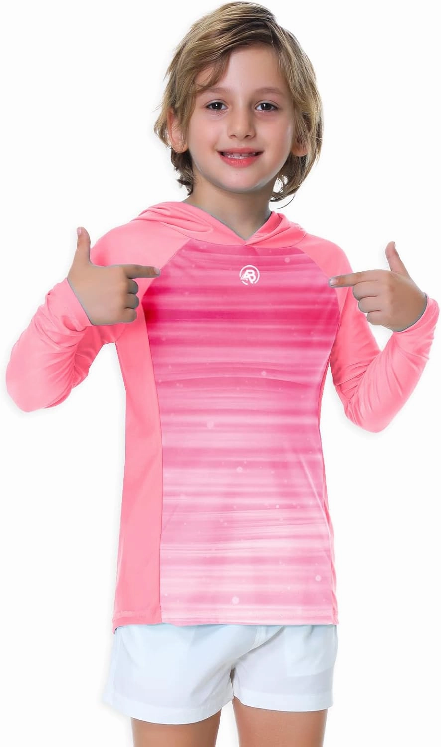 AOBUTE Unisex Kids Long Sleeve Hoodie Rash Guard Boys UPF 50  Swim Top with Thumb Hole 3-12 Years