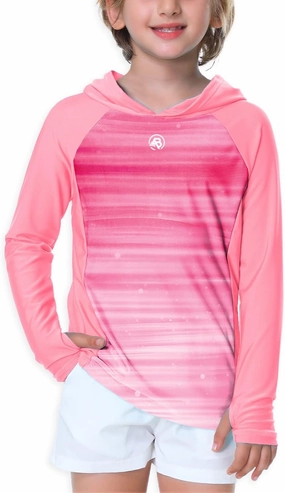 AOBUTE Unisex Kids Long Sleeve Hoodie Rash Guard Boys UPF 50  Swim Top with Thumb Hole 3-12 Years