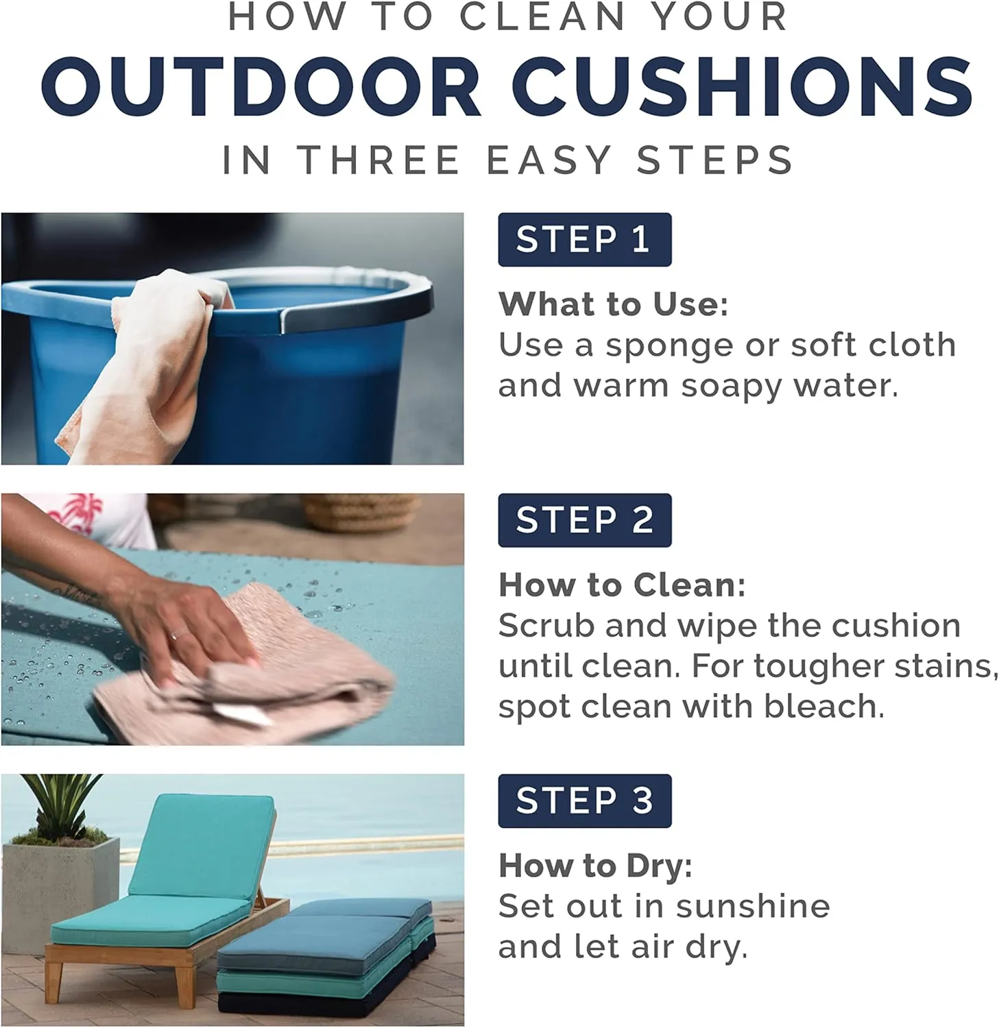Arden Outdoor Loveseat Cushion Set, 48 x 24, Water Repellent, Fade Resistant, Cushion Set for Couch, Bench, and Swing 48 x 24, French Blue Texture