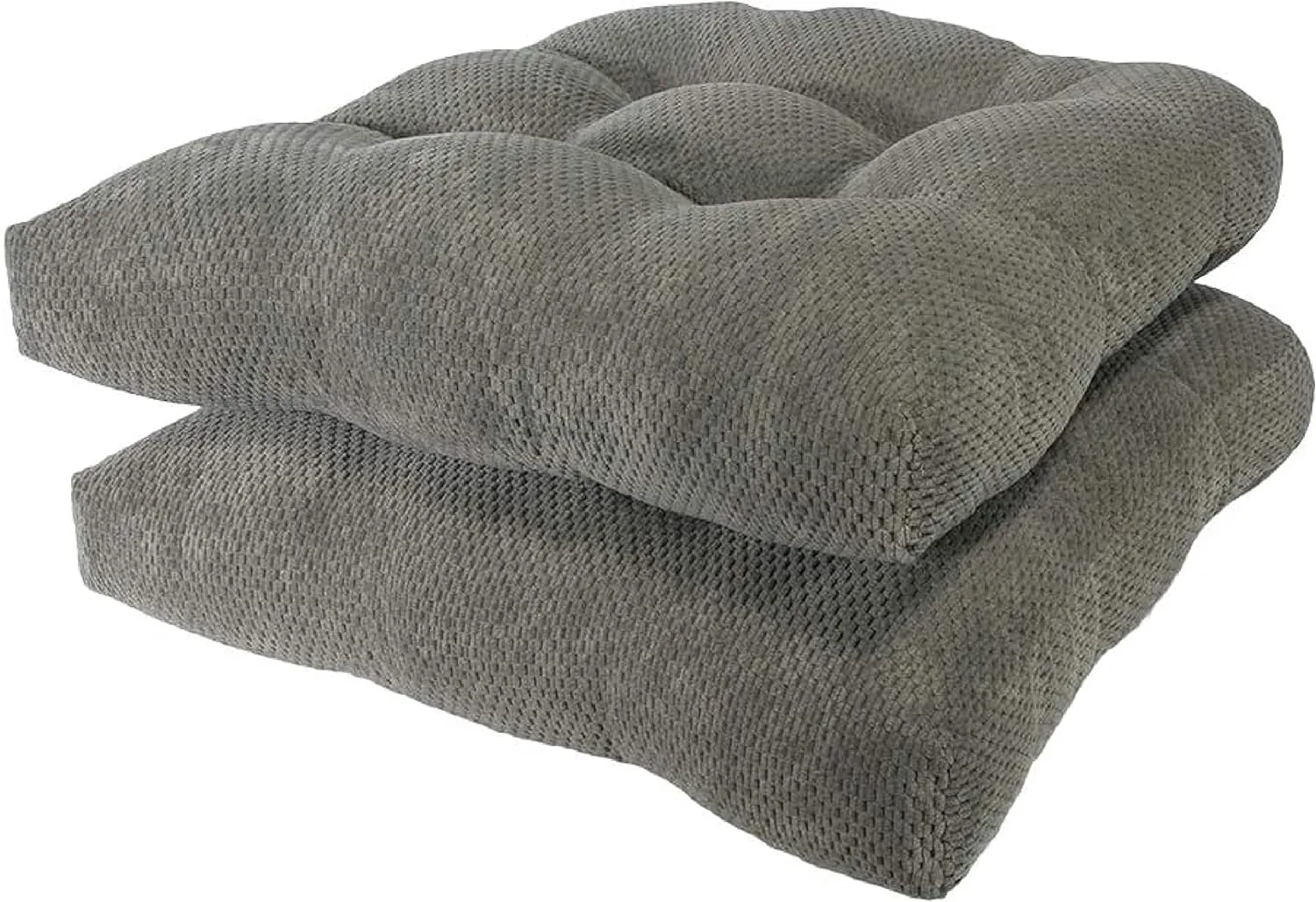 Arlee Chair Cushions for Dining Chairs, Set of 2 - Memory Foam Chair Pads, Non-Skid Backing - Durable Thick Seat Cushions for Kitchen, Office, Patio, 15.5" L x 15.5" W - Charcoal