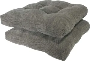 Arlee Chair Cushions for Dining Chairs, Set of 2 - Memory Foam Chair Pads, Non-Skid Backing - Durable Thick Seat Cushions for Kitchen, Office, Patio, 15.5" L x 15.5" W - Charcoal