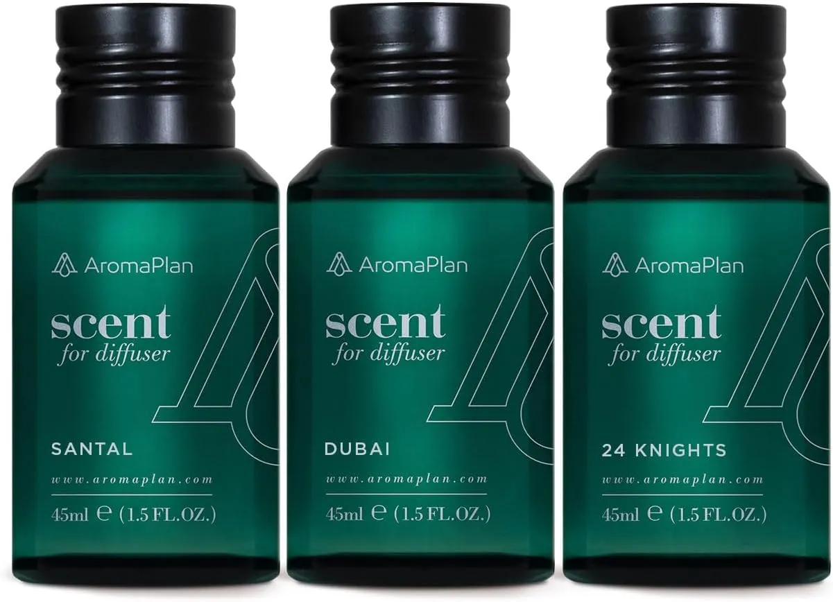 Aromaplan The Bestsellers Set, Dubai, Santal, 24 Knights - Top Picks Set Collection- Gift Set, USA Fragrance- Luxury Aroma & Hotel Fragrance Diffuser Oil- USA Made (3 Pack/ 1.5 fl.oz (45 ml)