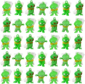 ArtCreativity Alien Paratroopers with Parachutes, Bulk Pack of 144, Durable Plastic Guys Playset, Fun Parachute Party Favors, Goody Bag Stuffers, for Boys and Girls