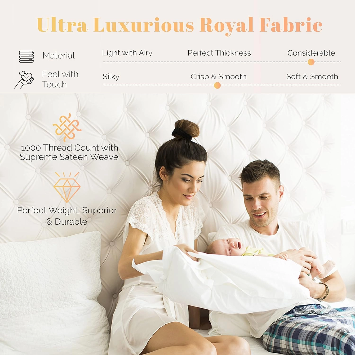 Ashton Sheets 100% Egyptian Cotton Split King Sheets Sets for Adjustable Bed - 800 Thread Count 5 PC Top Split King Sheet for Sleep Number Bed, Soft Cooling Sheets, Fits Mattress Upto 18" - Sand