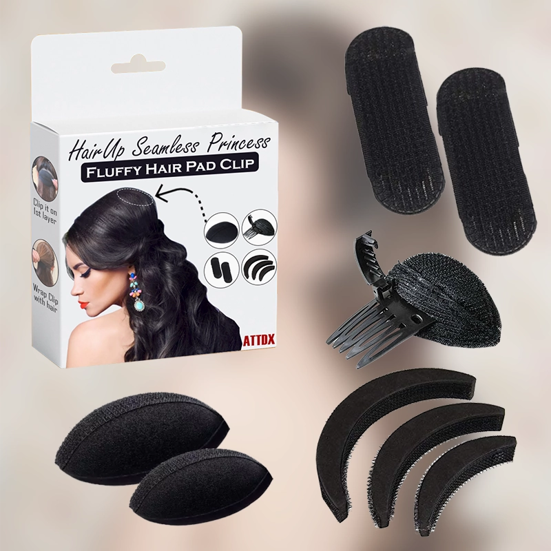 ATTDX HairUp Seamless Princess Fluffy Hair Pad Clip