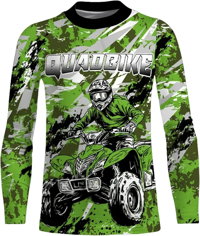 ATV Motocross Racing Jersey Youth ATV Quad Bike Shirt UPF30  Motorcycle Kid Men Women Extreme Off-Road Racing Jersey MX01
