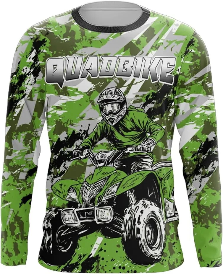ATV Motocross Racing Jersey Youth ATV Quad Bike Shirt UPF30  Motorcycle Kid Men Women Extreme Off-Road Racing Jersey MX01