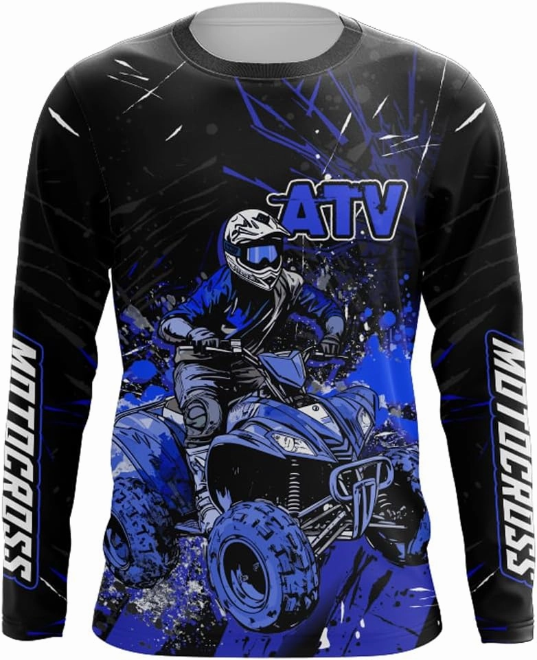 ATV Motocross Racing Jersey Youth ATV Quad Bike Shirt UPF30  Motorcycle Kid Men Women Extreme Off-Road Racing Jersey MX01