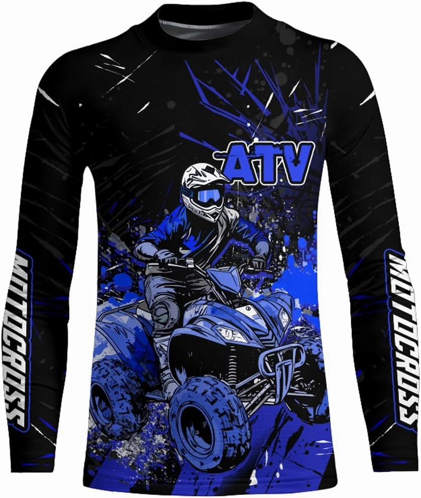 ATV Motocross Racing Jersey Youth ATV Quad Bike Shirt UPF30  Motorcycle Kid Men Women Extreme Off-Road Racing Jersey MX01
