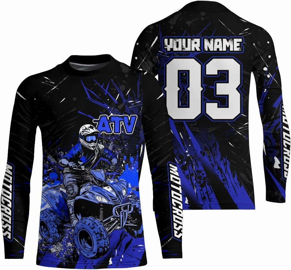 ATV Motocross Racing Jersey Youth ATV Quad Bike Shirt UPF30  Motorcycle Kid Men Women Extreme Off-Road Racing Jersey MX01