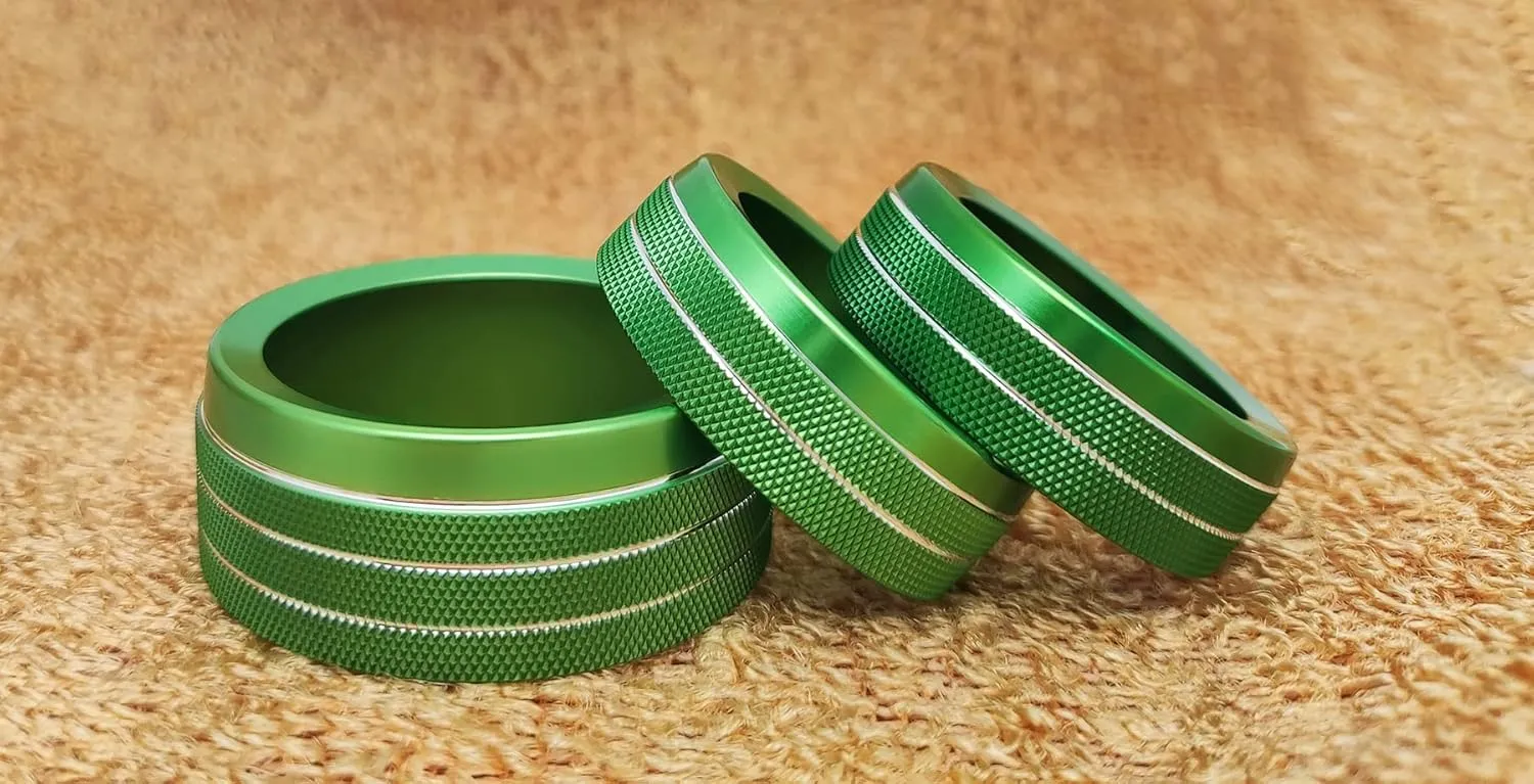 Auprite Climate Control Knob Covers for Challenger Accessories 2015-2023 2024, for Dodge Charger 2015-2023 2024, for Dodge Chrysler 300/300s 2015-2024,3Pcs Kit (Green)