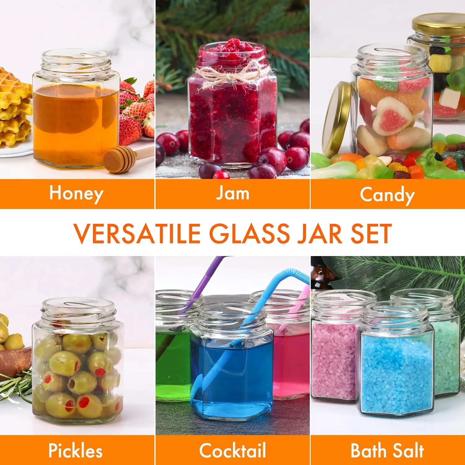 AuroTrends 3oz Mini Honey Jars with Dipper 30Pack, Empty Glass Jars for Baby Shower Favors/Wedding Favors for Guests Bulk-Mini Jars with Wooden Dippers (3oz-30Pack)