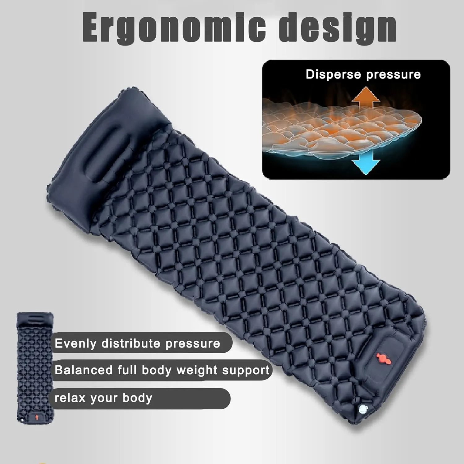 Automatic Inflatable Mattress, Outdoor Camping Tent Sleeping pad, Portable Inflatable Sleeping pad, Single Sleeping pad., 74.8inx23.6in, Navy Blue, 3321612