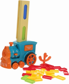 Automatic Domino Train Toy Set for Boys and Girls Abs Plastic Educational Toy Fun Domino Machine Random Color