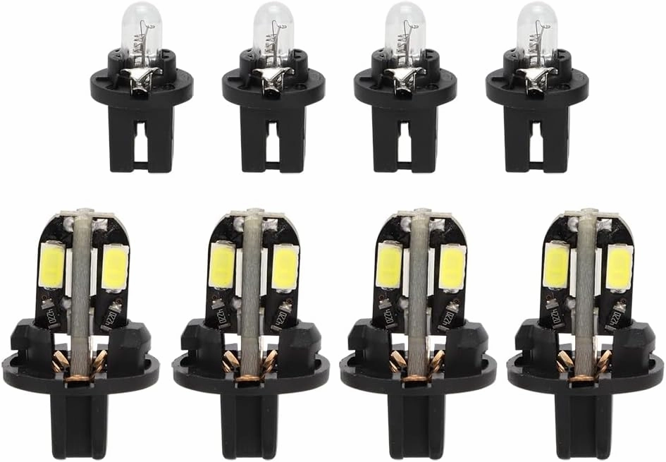 AUTOVIC 8 Pack 12V 5W LED Bulbs 74 wedge 12V 2W Halogen Lamps Upgrade Dash Digital Instrument Cluster Lamps LED Halogen for Chevrolet Corvette 1984-1989 Replace 7073 882 Bulbs
