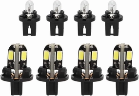 AUTOVIC 8 Pack 12V 5W LED Bulbs 74 wedge 12V 2W Halogen Lamps Upgrade Dash Digital Instrument Cluster Lamps LED Halogen for Chevrolet Corvette 1984-1989 Replace 7073 882 Bulbs