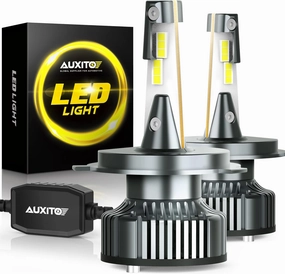 AUXITO H4 9003 HB2 LED Bulbs, 700% Brighter 6500K White Replacement for 9003/H4 Halogen Bulb HB2 Fog Lights, Canbus Plug and Play, Pack of 2