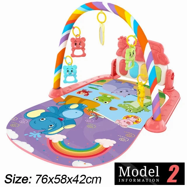 Baby Activity Gym Music Rack Early Education Toy Gifts Newborn 0-36 Months Piano Keyboard Infant Crawling Blanket Pedal Play Mat