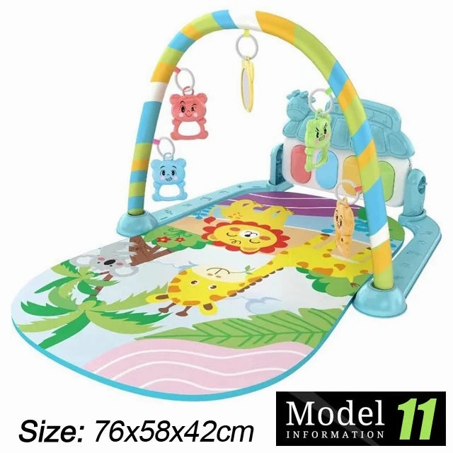 Baby Activity Gym Music Rack Early Education Toy Gifts Newborn 0-36 Months Piano Keyboard Infant Crawling Blanket Pedal Play Mat